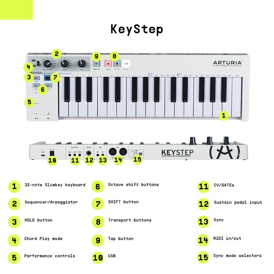 Arturia KeyStep 32-Key Controller & Sequencer USB/MIDI/CV Keyboard Controller