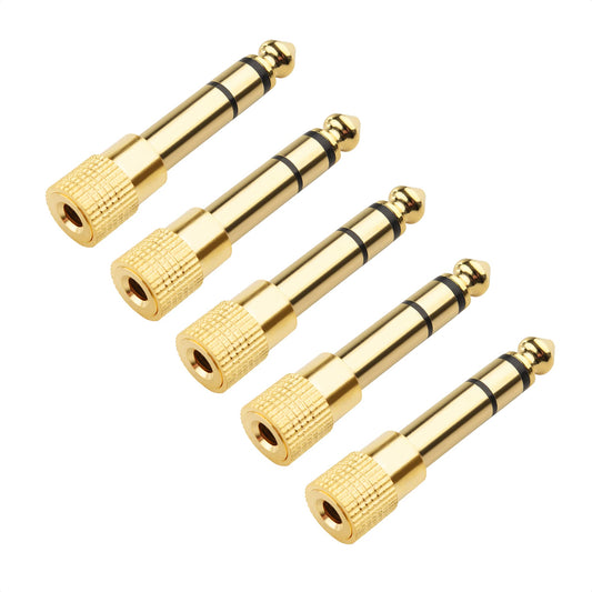 Cable Matters 5-Pack 1/4 to 1/8 Headphone Adapter, 6.35mm to 3.5mm Adapter Male to Female, Gold Plated Stereo Headphone 3.5mm to 1/4 Adapter