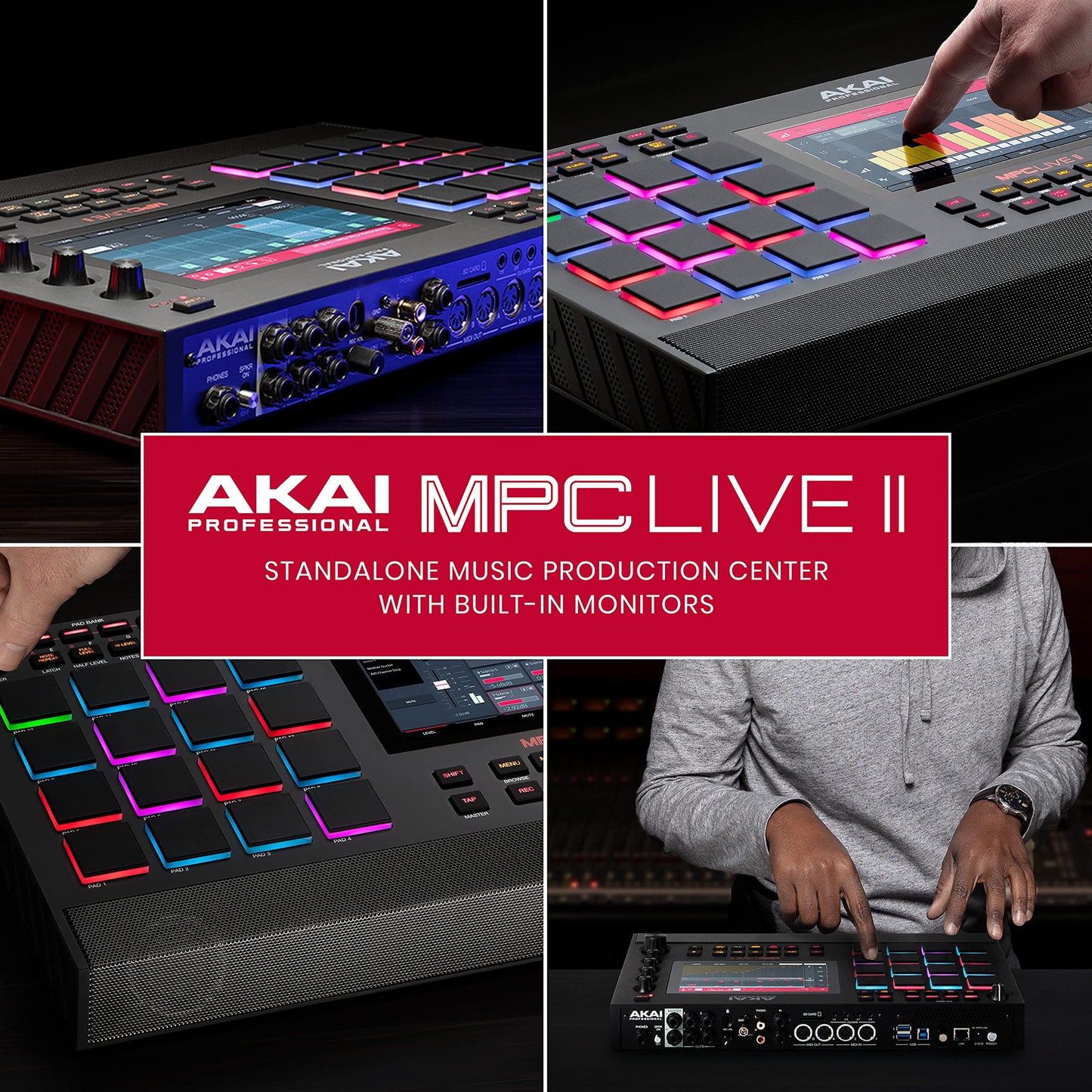 AKAI Professional MPC Live II – Battery Powered Drum Machine, Sampler and Beat Maker With Speakers, Drum Pads, Synth Engines and Touch Display